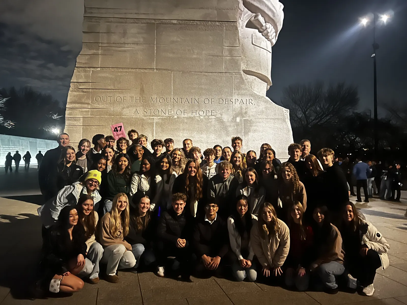 Brownsburg DECA members at the Martin Luther King Jr. Memorial in Washington, D.C.